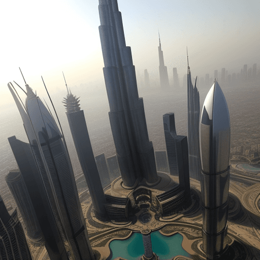 AI generated: draw me an Asia dragon bigger than the Burj Khalifa building