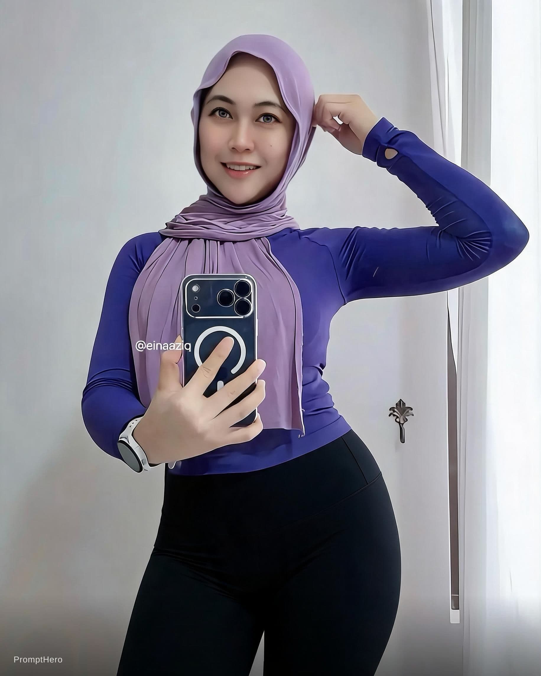 AI generated: Change her pants to black