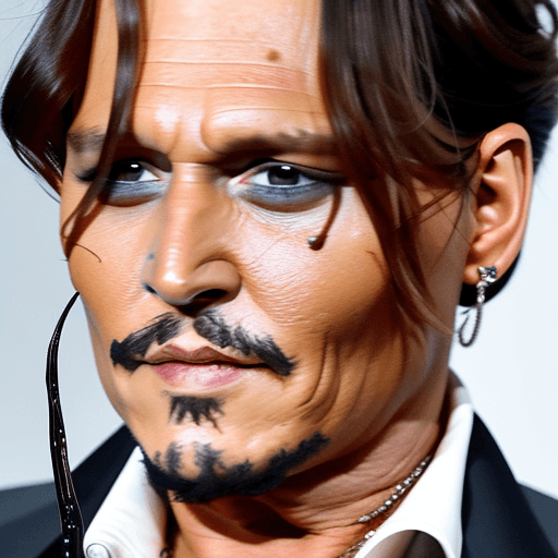 AI generated: Photo of realisitc face of johnny depp