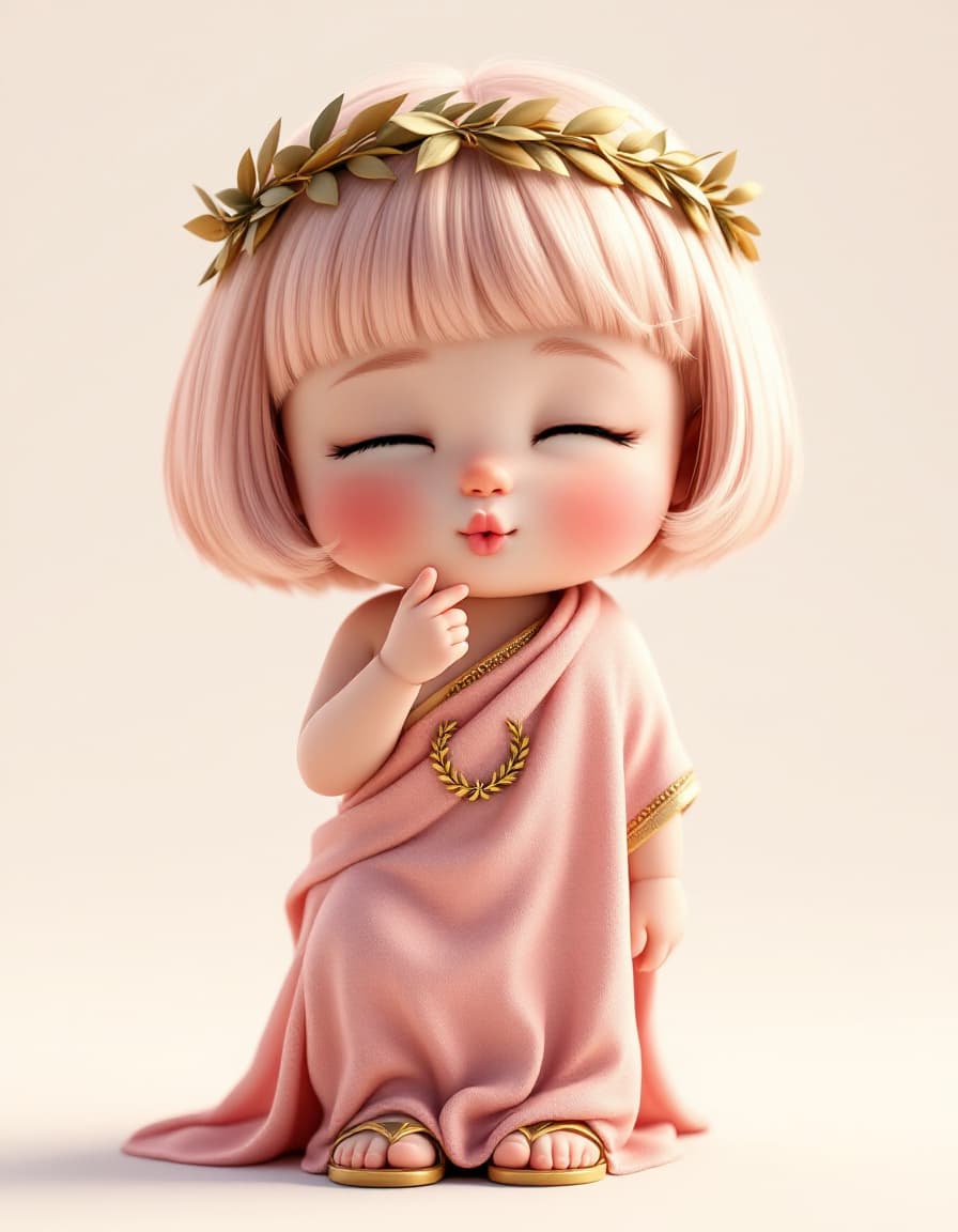 AI generated: whimsical Realistic of Pixar, Bryce 3D, front view, A Virgo baby girl of 12 Astrology, half year's o...