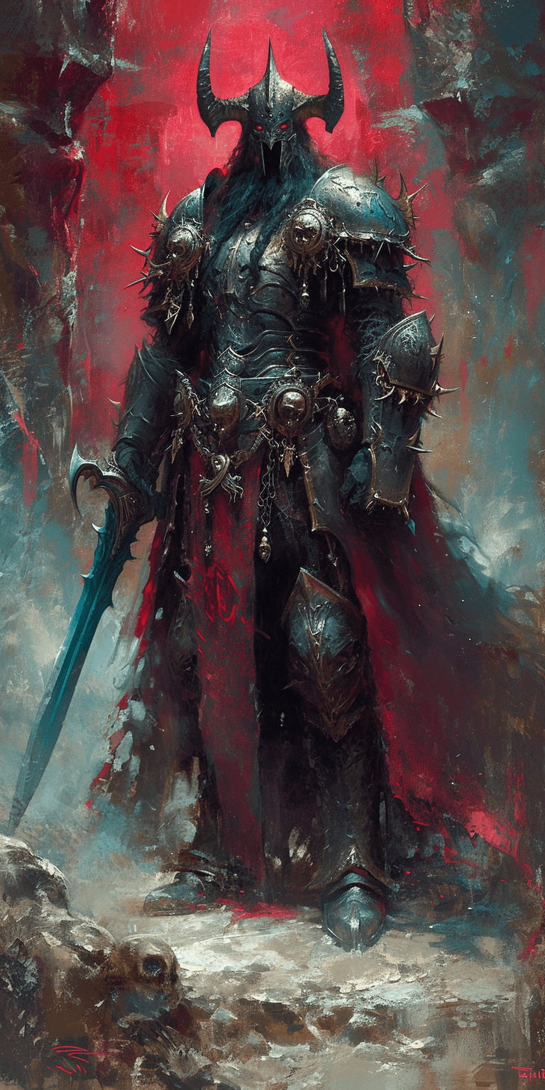 AI generated: Illustration of a world of Warcraft Viking character with swords, in the style of dark bronze and re...