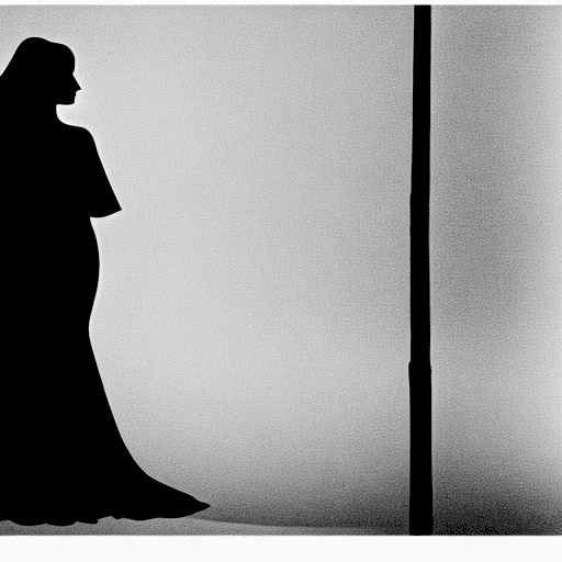 AI generated: a silent woman in silhouette 