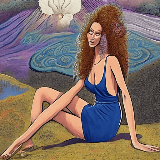 AI generated: the borocoli hippy glamorous woman in a jumpsuit seeing ...