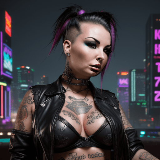 AI generated: High resolution photography , Christy Mack, cyber punk