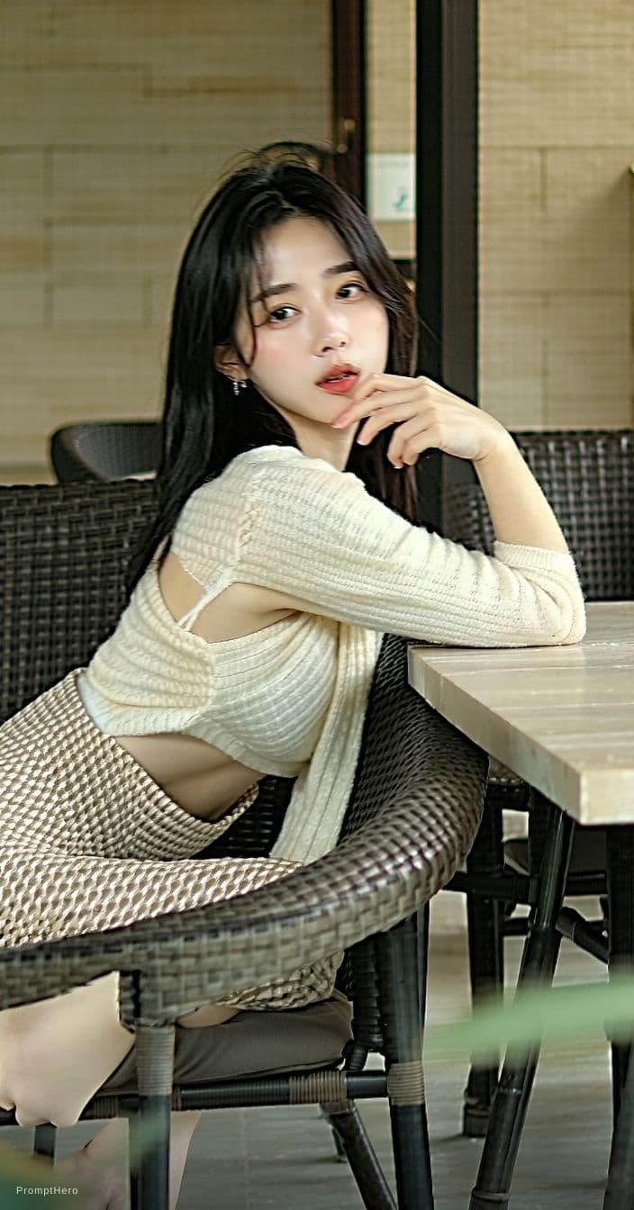 AI generated: A highly detailed, photorealistic, cinematic vertical medium-full shot of a stunning young East Asia...