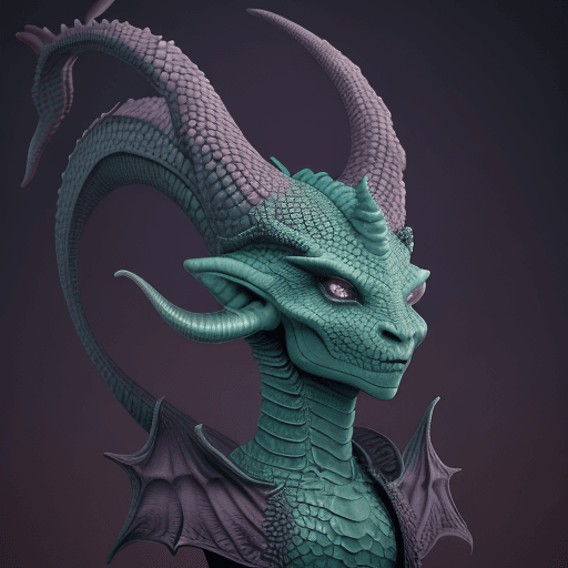 AI generated: Horned alien with dragon scales