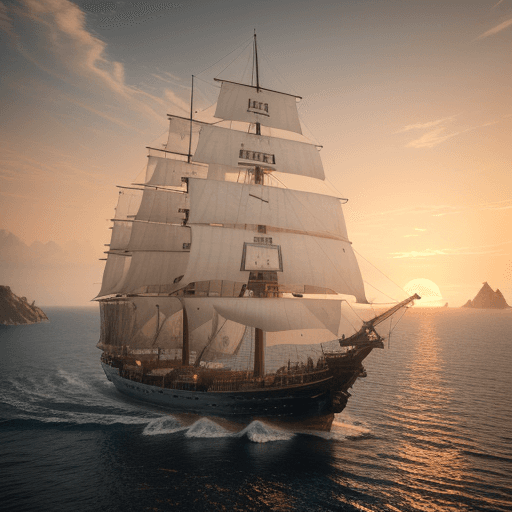 AI generated: naruto Photo of a ultra realistic sailing ship, dramatic light, pale sunrise, cinematic lighting, ba...
