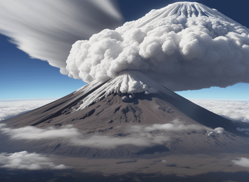 AI generated: imagen panorámica del volcán popocatépetl