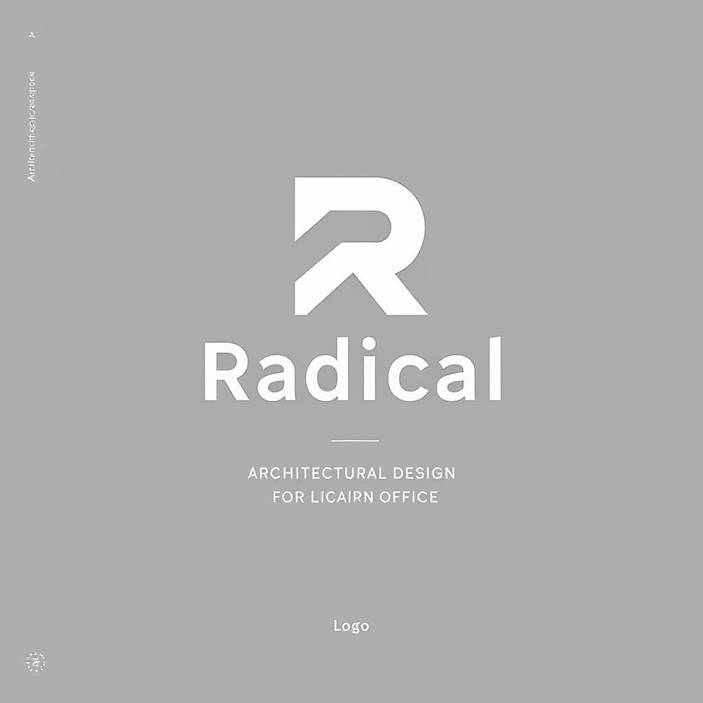 AI generated: A minimal logo for an architectural design office called Radical, which has the Radical symbol in a ...