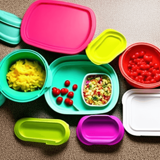 AI generated: tupperware bowls on the floor. 
