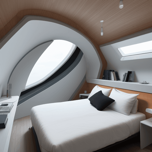 AI generated: Zaha Hadid inspired small cabin