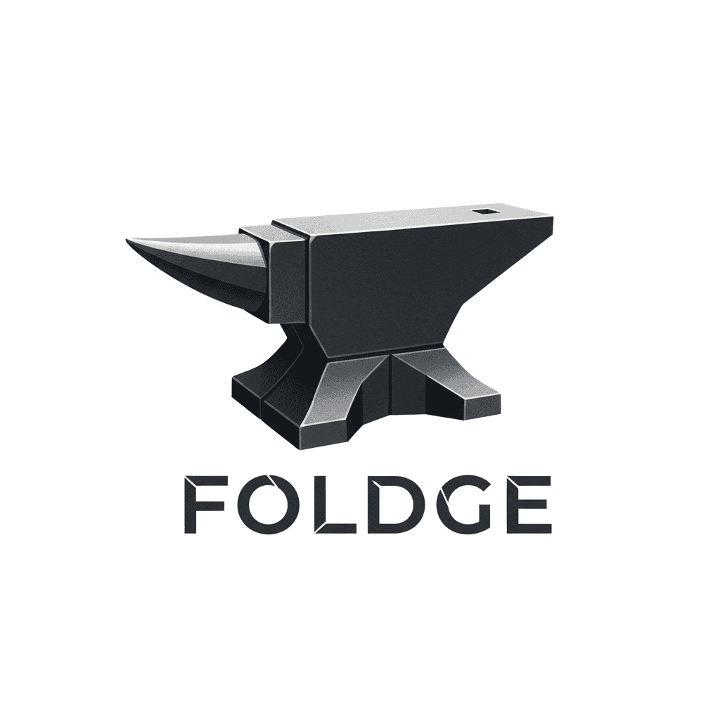AI generated: please create a logotype that depicts an origami looking anvil