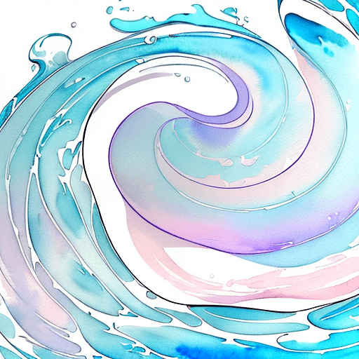 AI generated: A cool and elegant brand logo featuring a shell drawn with clean outlines in 2D
. Add water waves. U...