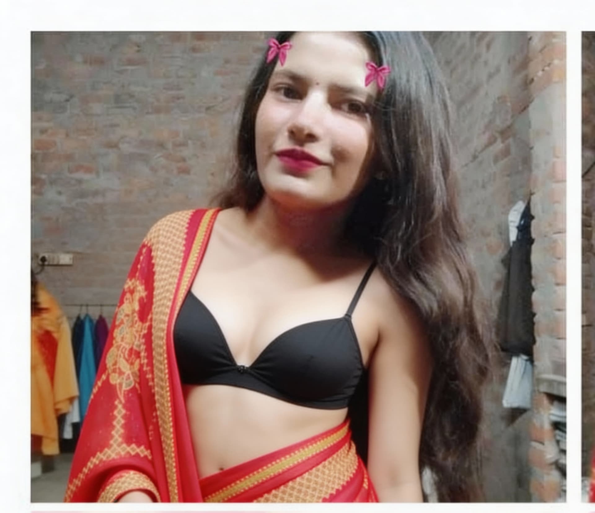 AI generated: In bra and saree
