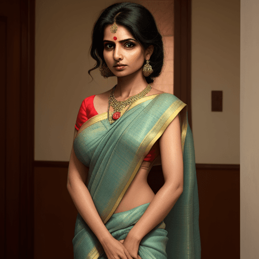 AI generated: Woman in the sari hot