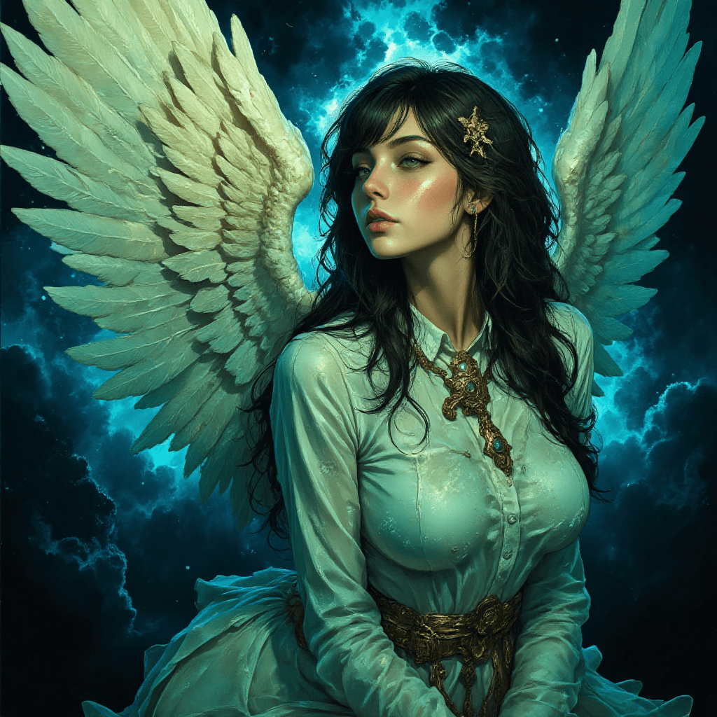 AI generated: I never feared death before the angels embrace. Worthless, useless like tainted water I slipped thro...