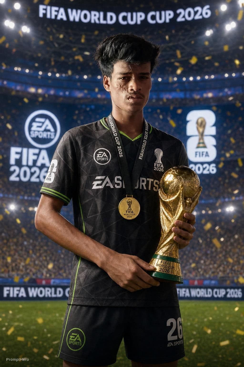 AI generated: FIFA 2026 CON EL UNIFORME DE EA SPORTS Y LA COPA DEL MUNDO 2026