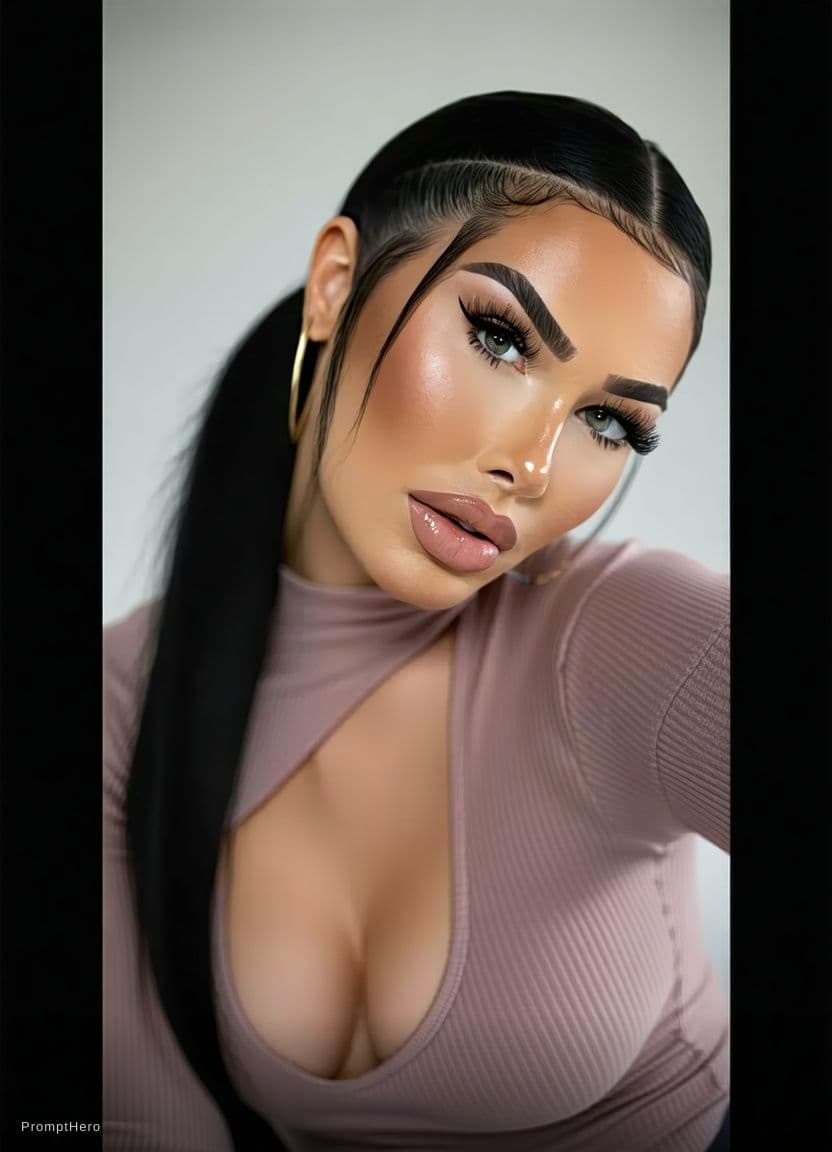 AI generated: Beautiful and lady , show cleavage , Lip bites
