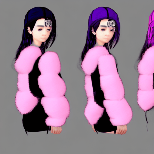 AI generated:  mdjrny-v4 style, its so fluffy im gonna die, cgi, black pink, 