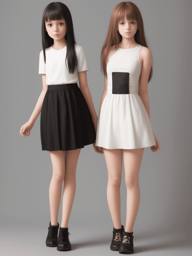 AI generated: full body, 2girls, 
