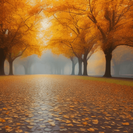 AI generated: beautiful autumn, fall, leaves, colorful, trees, falling leaves, 