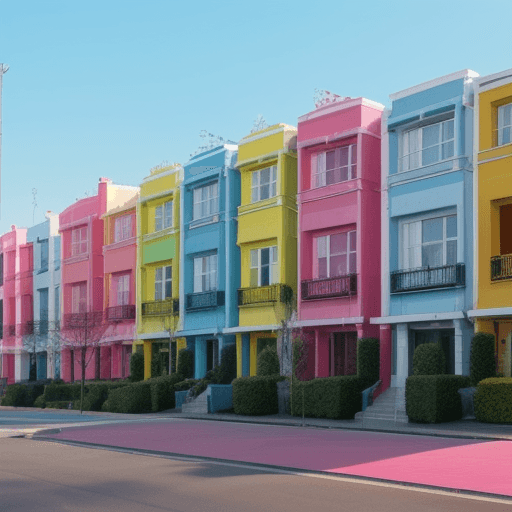 AI generated: photo of colourful beatiful block