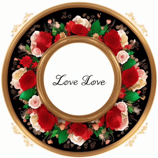 AI generated: an elegant design featuring a glossy shiny multicolored butterfly at the center, surrounded by red a...