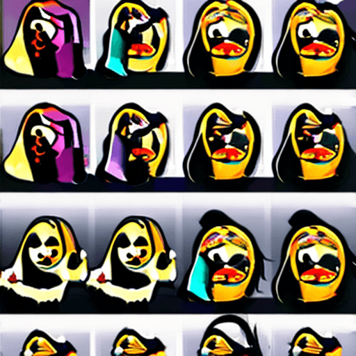 AI generated: autumn iconpack of a charming girl as Halloween witch, random face expressions, random coloring, car...