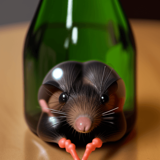 AI generated: six-legged mole on a bottle