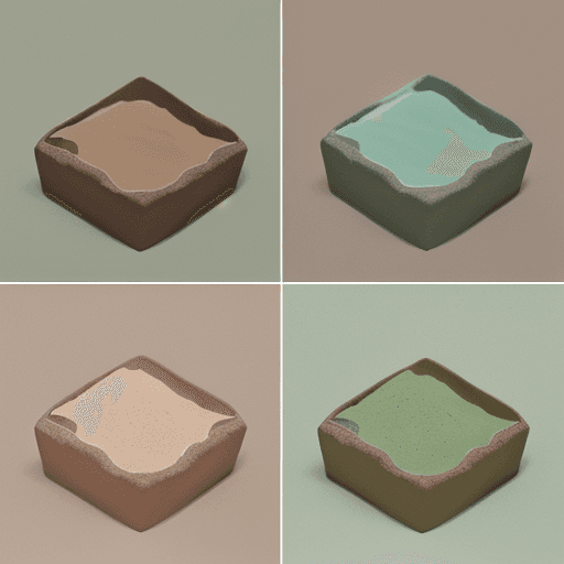 AI generated: isometric illustrations, 3D clay style, hand crafted feel, natural color palette with muted greens a...