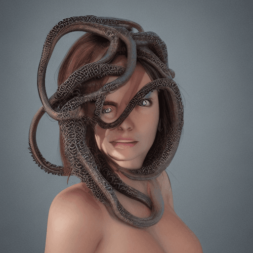 AI generated: photorealism 3d render portrait of a beautiful girl with iron tentacles like otto octavius peek out ...