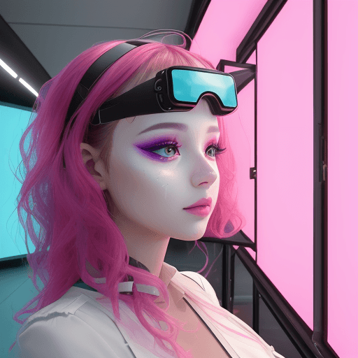 AI generated: From A GIRL point of view, Crete an image of what we can see inside the Apple vision pro AR headset,...