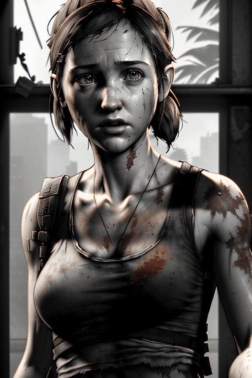 AI generated: 3D, CG, realistic, realism, photorealism, photo-realistic, high contrast, (((white tank top))), ((lo...
