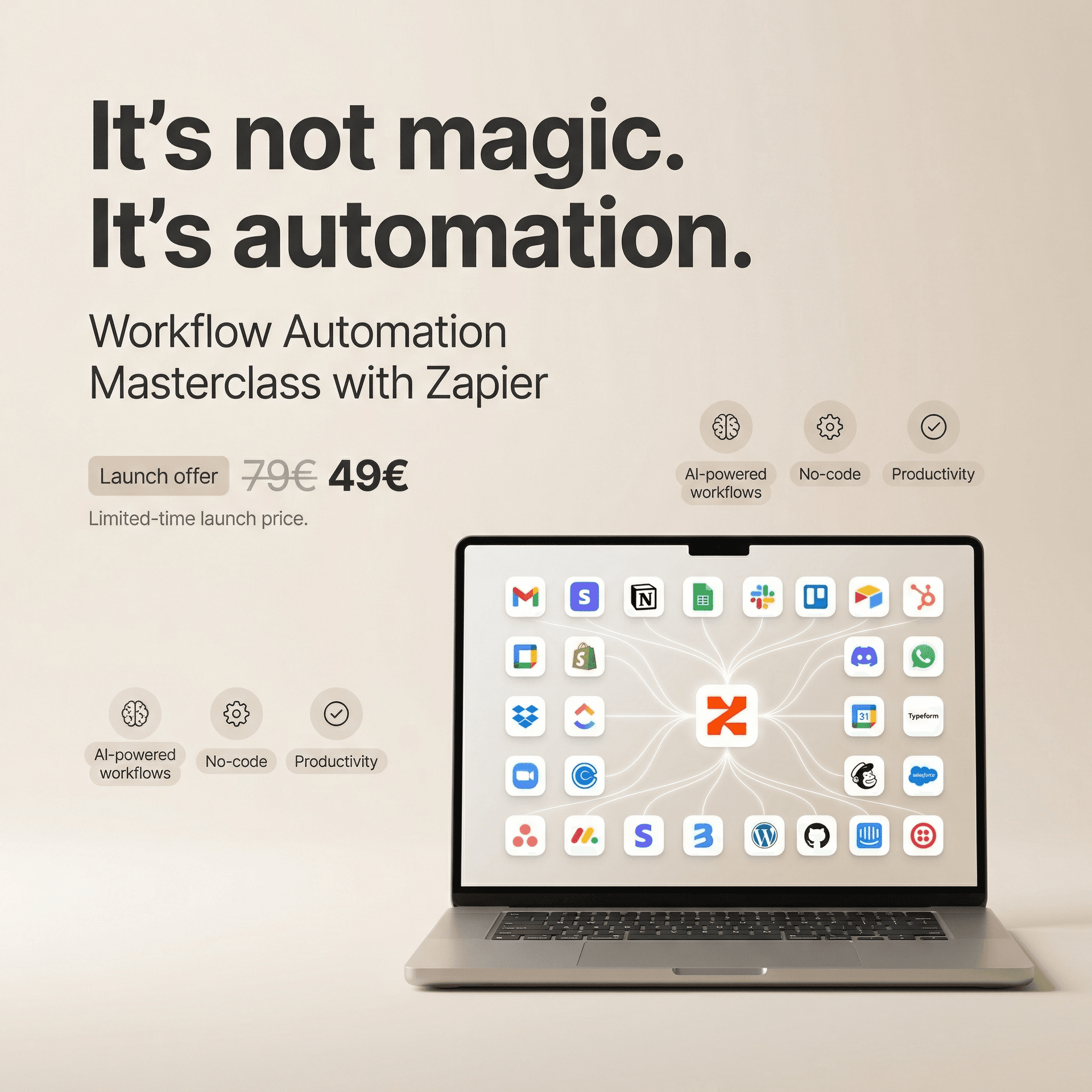 AI generated: Minimalist high-end advertising poster with a clean, premium lifestyle-tech aesthetic.
Soft warm bei...