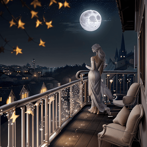 AI generated: As you step onto the balcony, the full moon casts a gentle glow across the landscape. The city below...