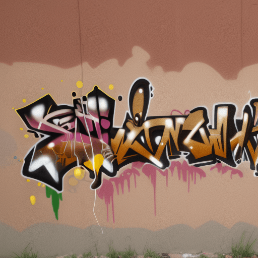 AI generated: Graffiti on a brown wall in skintones and with pimples 