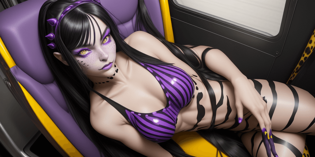 AI generated: Create a breathtaking close-up of a stunning monster girl, solo, with a mesmerizing spotted pattern ...