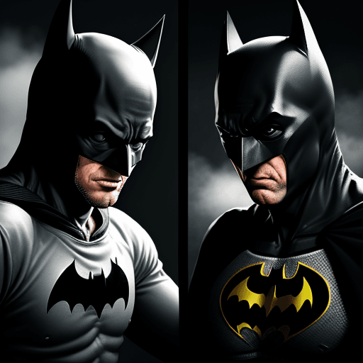 AI generated: Batman in karate vs batman in boxing, 4k,ultra hd 