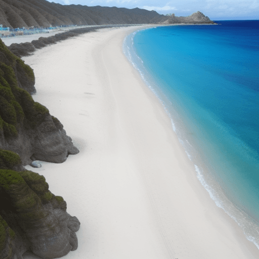 AI generated: playa con mar celeste