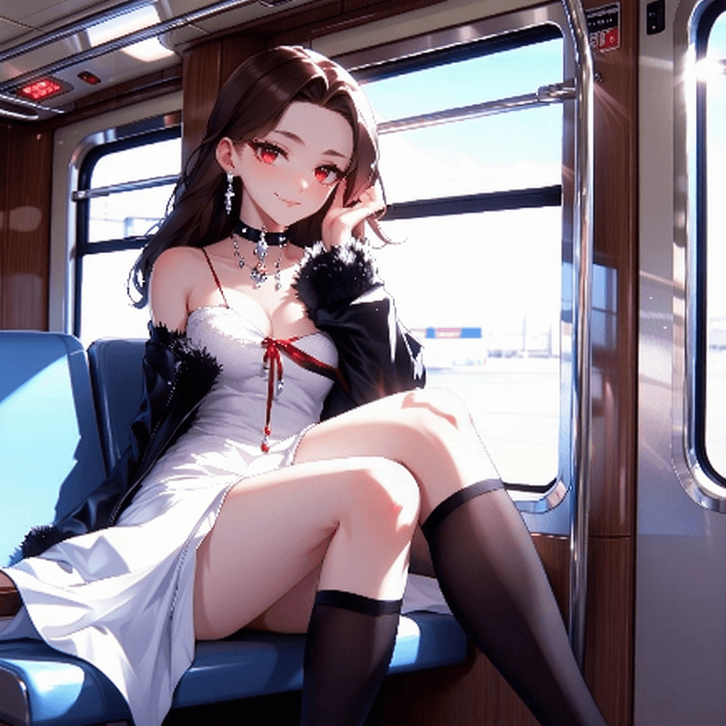 AI generated: (((masterpiece) )), 1girl, real life girl Momo Ayase, solo, looking at viewer, brown hair, red eyes,...