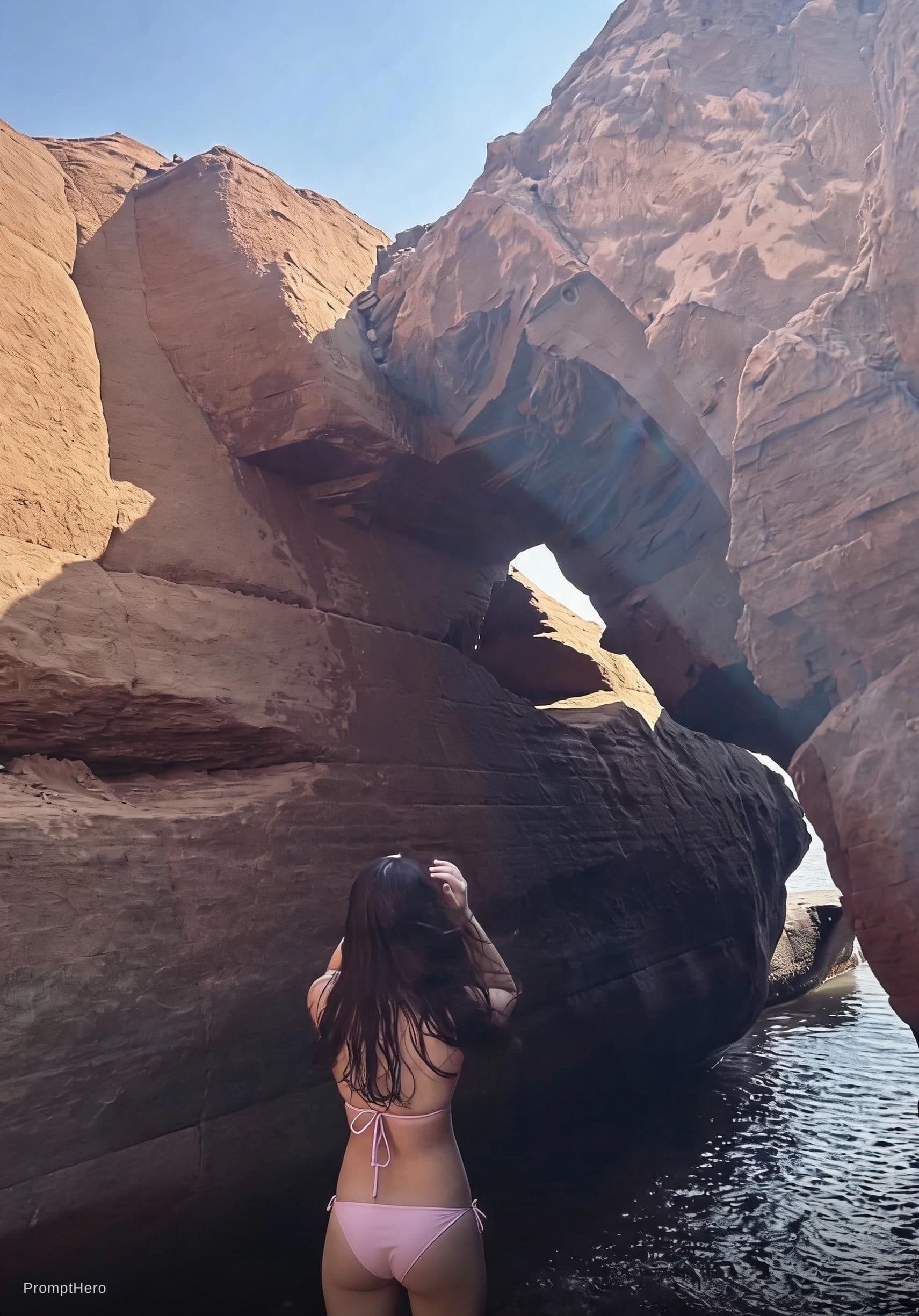 AI generated: put her in a small g string bikini