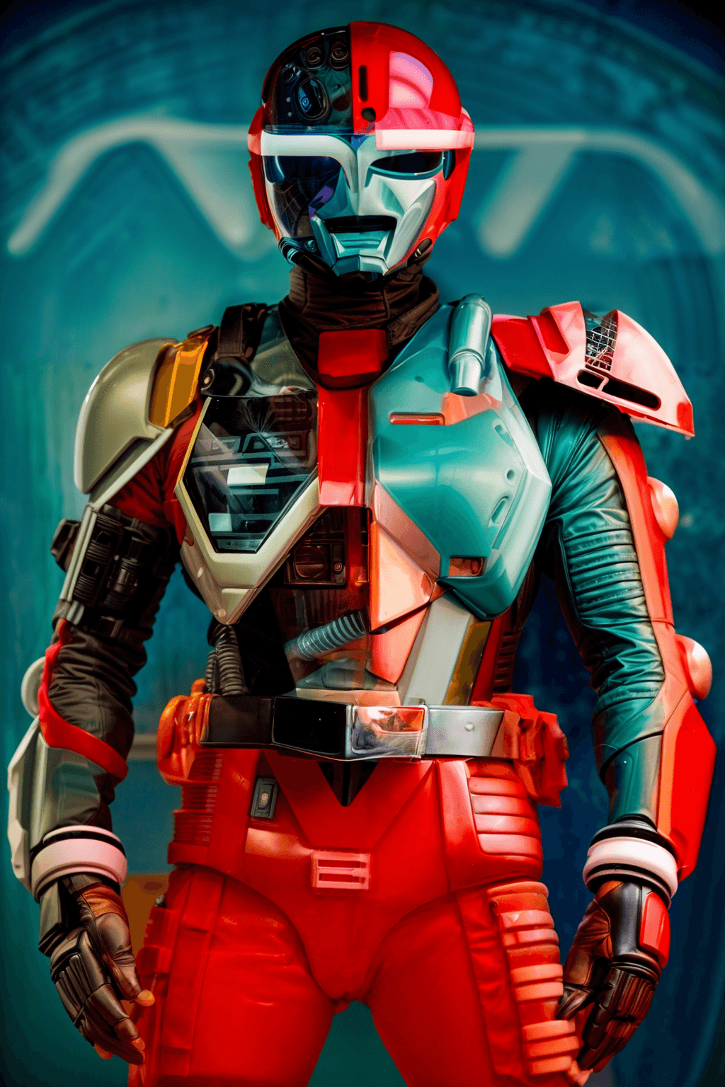 AI generated: vrtroopers, vr trooper, 90s tv show, 90s screen grab, retro futuristic suit, power rangers, kids tv,...