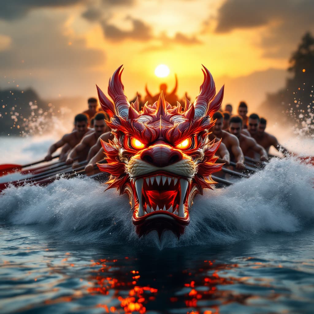 AI generated: "A fierce and determined dragon boat team named 'Angry Dragon ' .can you write the name (Angry Drago...