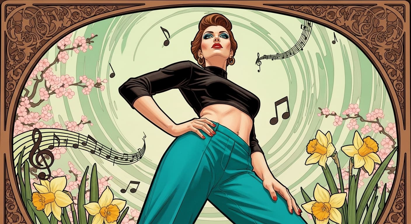 AI generated: STYLE: "In the style of Alphonse Maria Mucha combined with Greg Rutkowski, where Mucha's bold linewo...