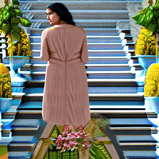 AI generated: nude salma hayek undressing robe that cascades down to her thighs with her back facing the camera ca...