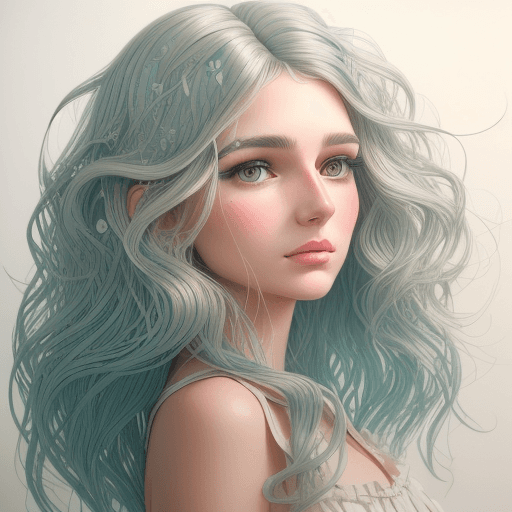 AI generated: Paper cut wavy hair on pretty woman ultra high-detailed, with serene colors, delicate waves, Alex Ga...