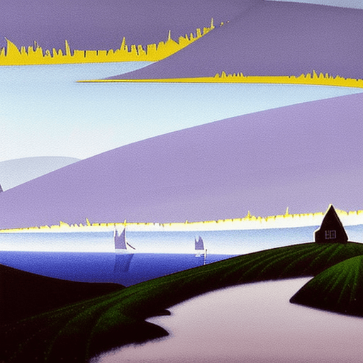 AI generated: Scandinavian landscape in the style of Caspar David Friedrich