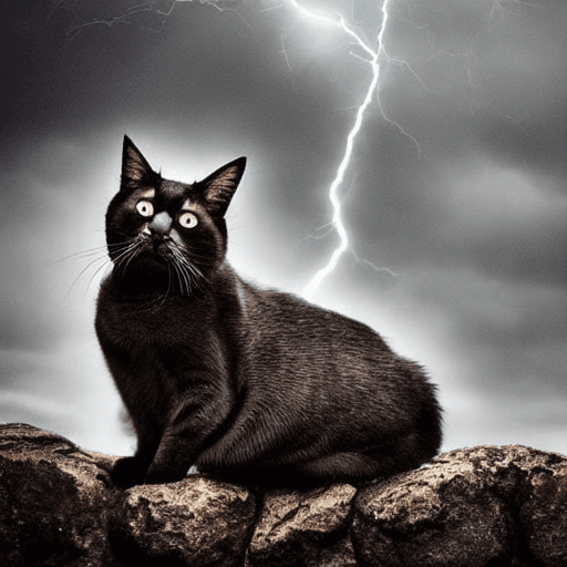 AI generated: The cat is in an aggressive and dynamic pose, symbolizing readiness for battle. Its armor is rich in...
