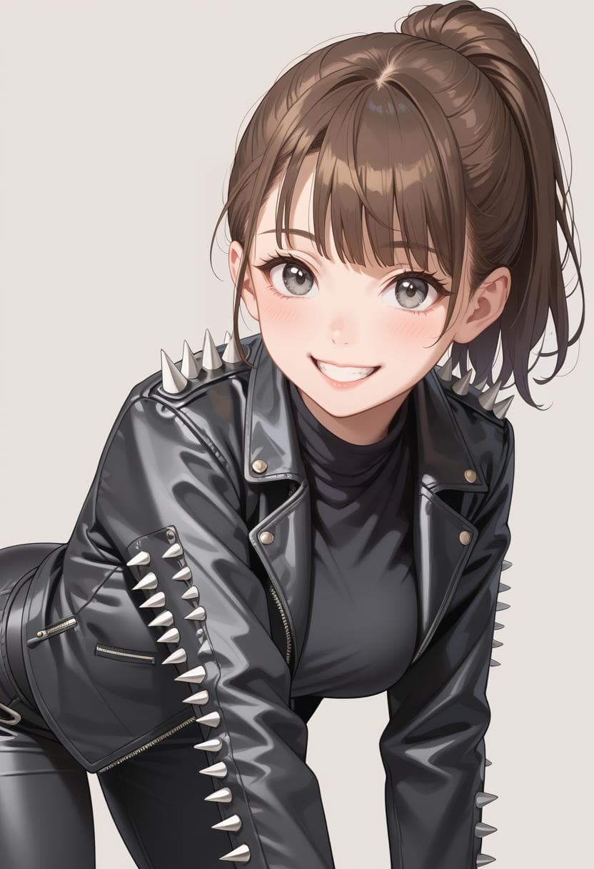 Spiked Leather Jacket - Image 3