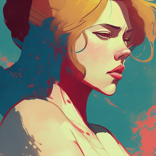 AI generated: an ultra detailed beautiful painting of scarlett johansson as Matoko Kusunagi by Conrad roset, greg ...